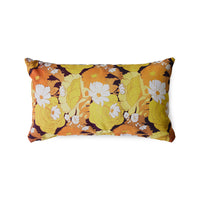 Floral patterned pillow on a white background
