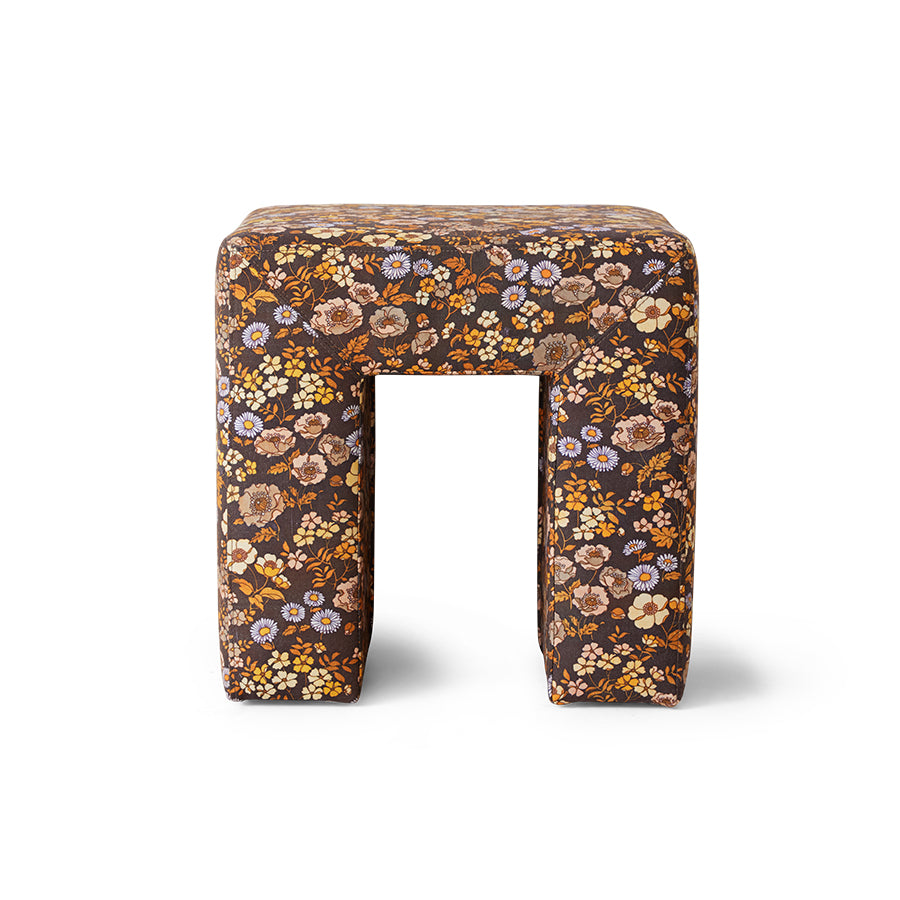 HKLIVING USA MZM5626 upholstered striped lobby stool Bloom brown