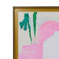 detail of corner contemporary abstract framed painting