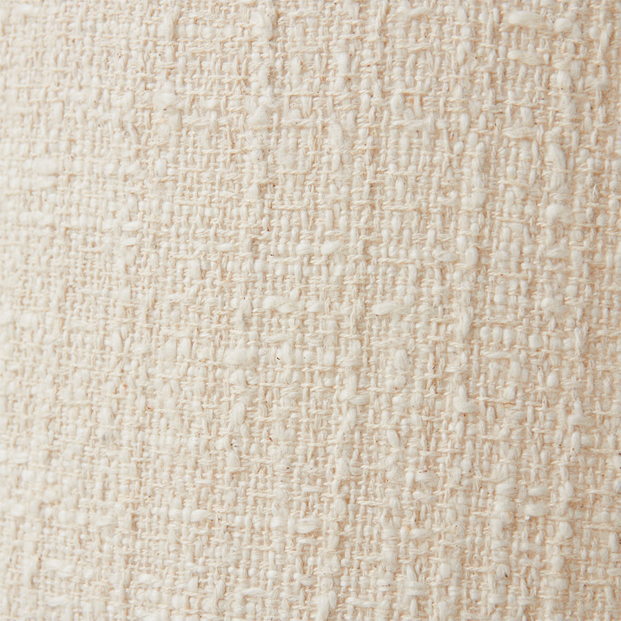 Boucle and brown stoneware table lamp