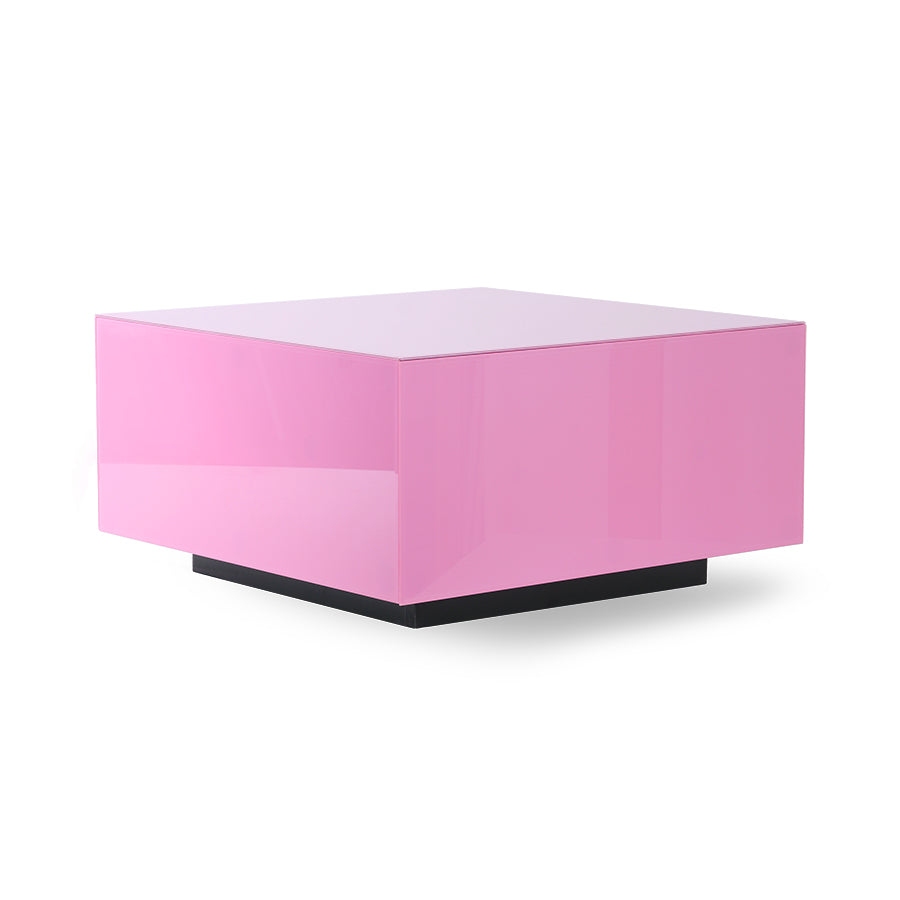 HKliving USA MTA2843 mirror block table pink square coffee table