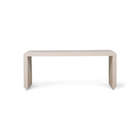 Multi-functional Sungkai wood bench in sand finish – front view