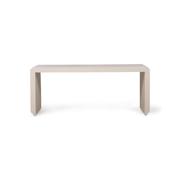 Multi-functional Sungkai wood bench in sand finish – front view