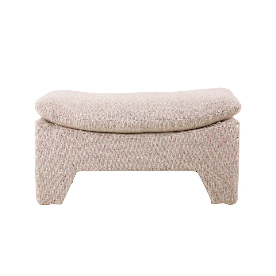 Retro lounge chair + ottoman blush pink mélange