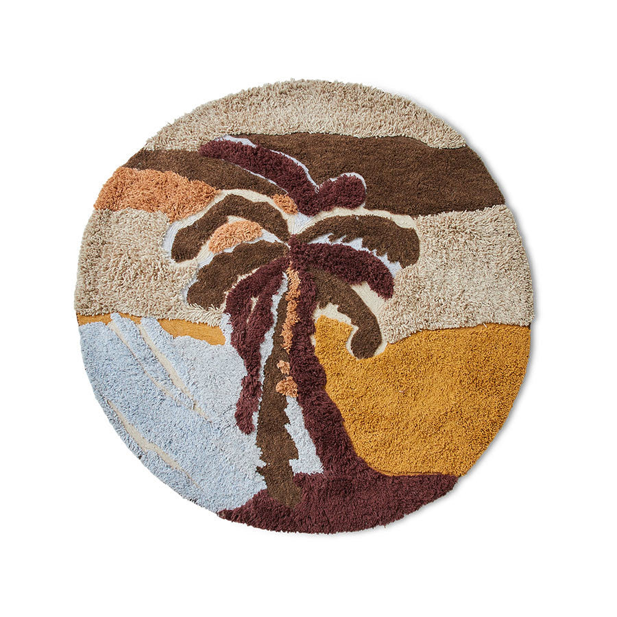 Round Palm Rugs HKLIVING USA TRU0005 round tufted rug Palm Beach multicolor brown tones ...