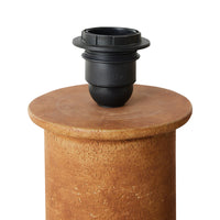 Boucle and brown stoneware table lamp