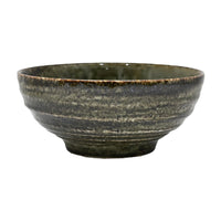 Dark green ceramic bowl on a white background