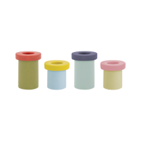 bold color blocking set of 4 candle stick holders