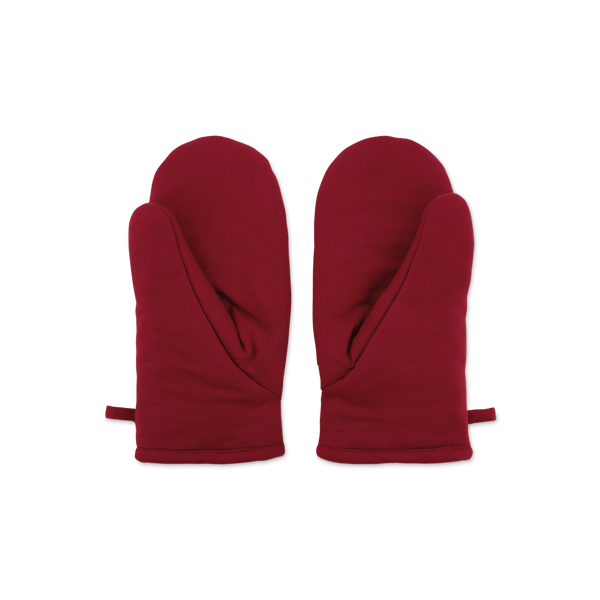 maroon red cotton oven gloves