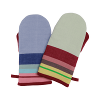 striped cotton oven mittens for baking