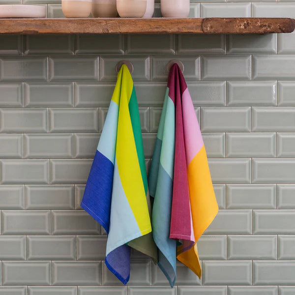 bold striped cotton kitchen towels