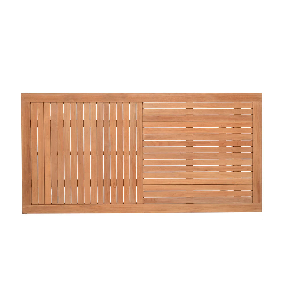 Wooden slatted panel on a white background