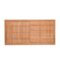 Wooden slatted panel on a white background