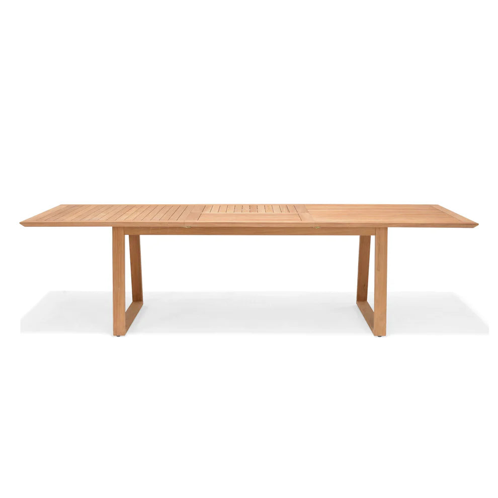 Wooden dining table on a white background