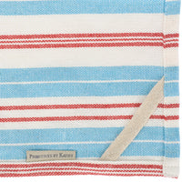 Striped fabric with red, white, and blue pattern