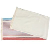 americana cotton table runner with red white and blue stripes