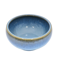 Blue ceramic bowl on a white background
