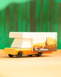Toy truck with 'The Arizona' branding on a green and beige background