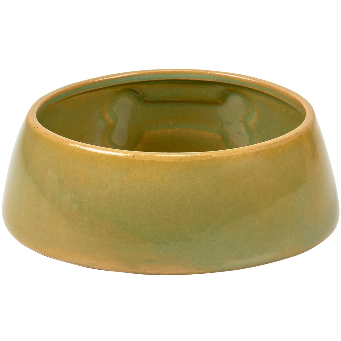 Green ceramic bowl on a white background