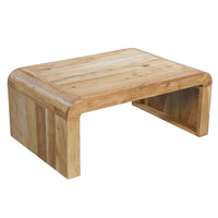 Wooden coffee table on a white background