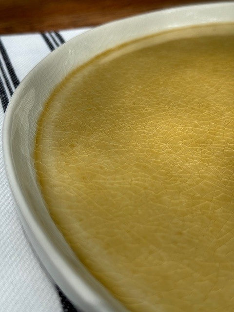 detail of ceramic golden cackled glaze