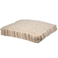 Rectangular dog bed cushion with floral pattern on a white background