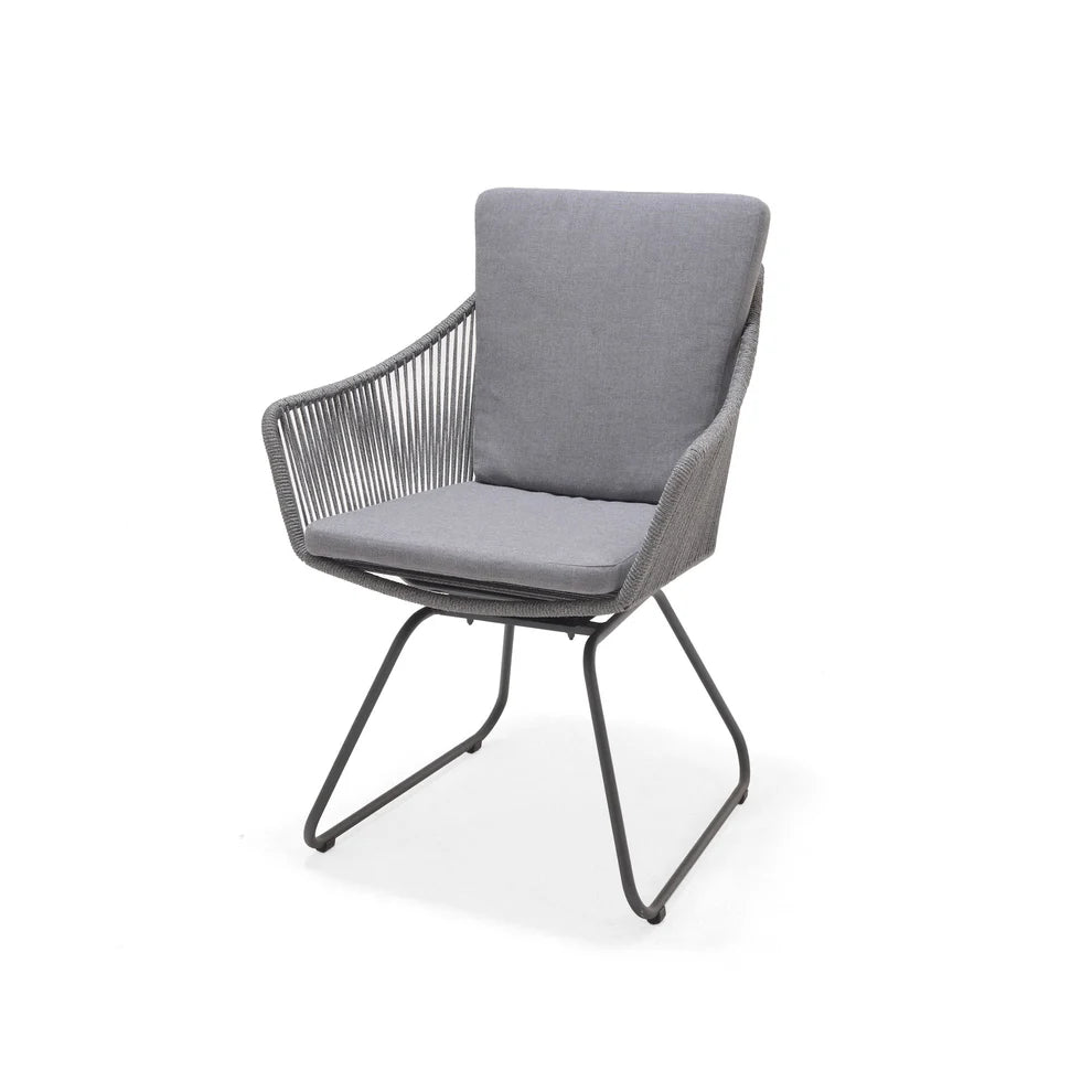 Modern chair with gray cushion on a white background