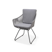 Modern chair with gray cushion on a white background