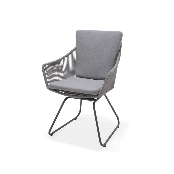 Modern chair with gray cushion on a white background