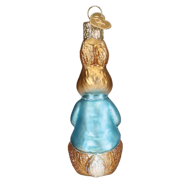 Peter Rabbit glass Christmas ornament