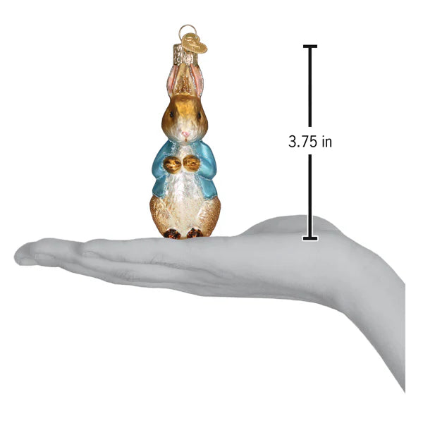 Peter Rabbit glass Christmas ornament