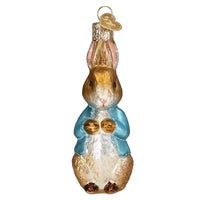 Peter Rabbit glass Christmas ornament
