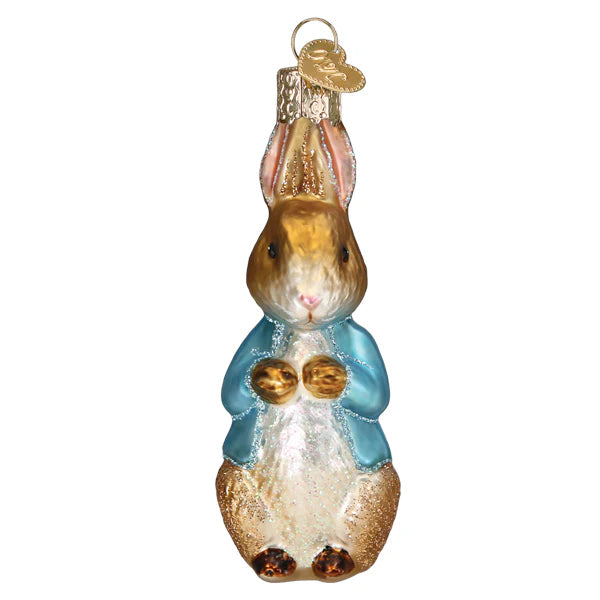 Peter Rabbit glass Christmas ornament
