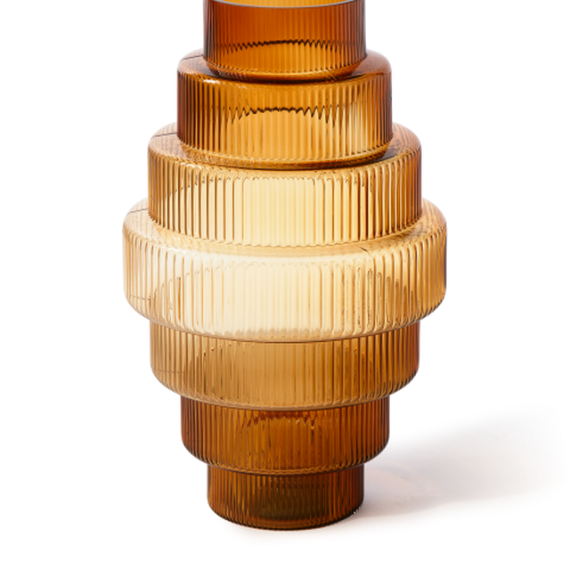 amber colored large glass vase object