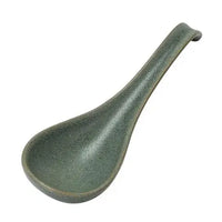 Kyoto ceramics - Porcelain Soup Spoon Green
