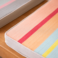striped seating cushion for bench