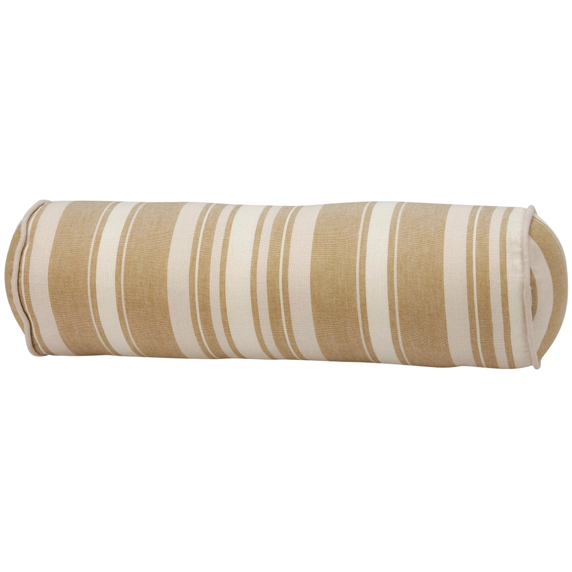  bolster beige and white striped pattern on white background