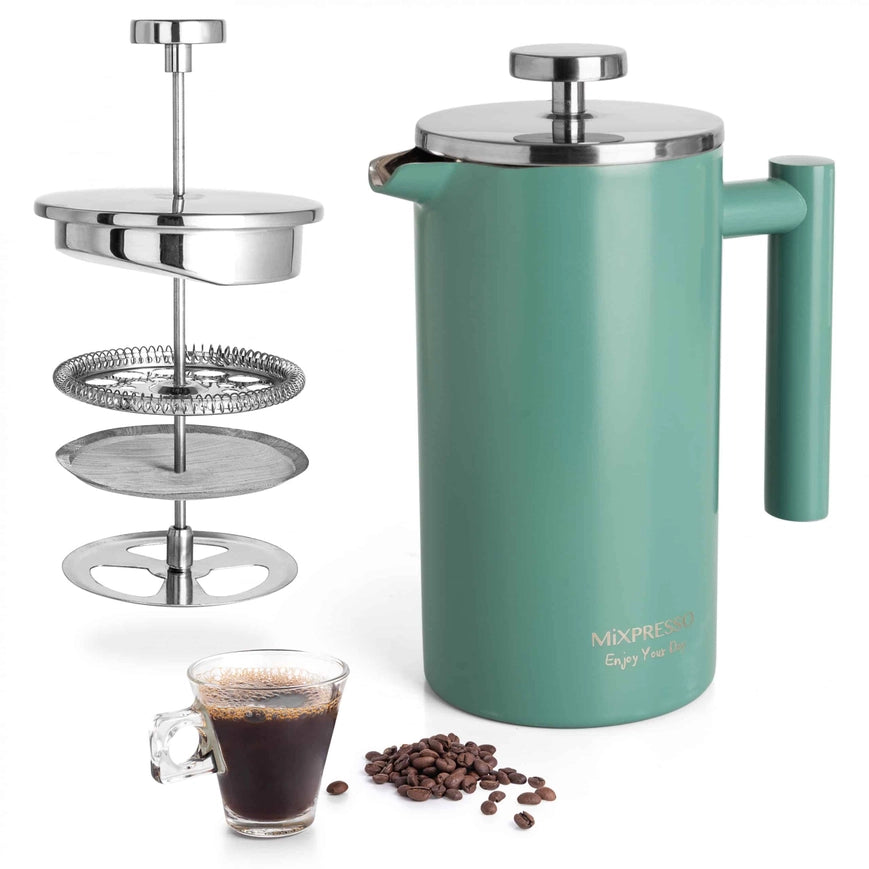 Stainless Steel French Press Coffee Maker - Green