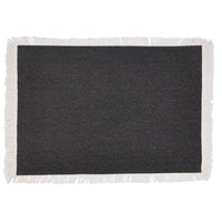 Fringed border placemat - charcoal black (set of 4)