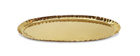Gold oval tray on a white background