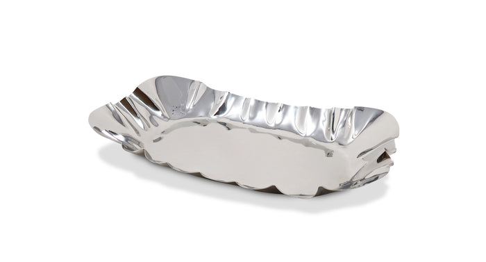 Silver decorative bowl on a white background
