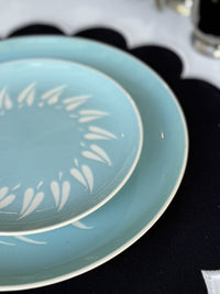 Vintage Harkerware Relief Side Plate Foliage - Soft Blue Ceramic (Mid-Century)