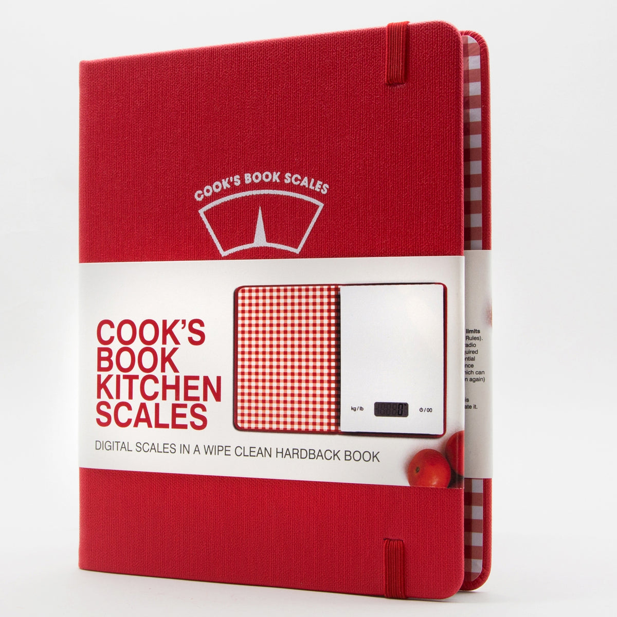 kitchen scale in red booklet