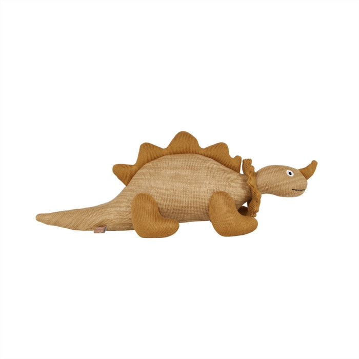 organic cotton dinosaur toy on a white background