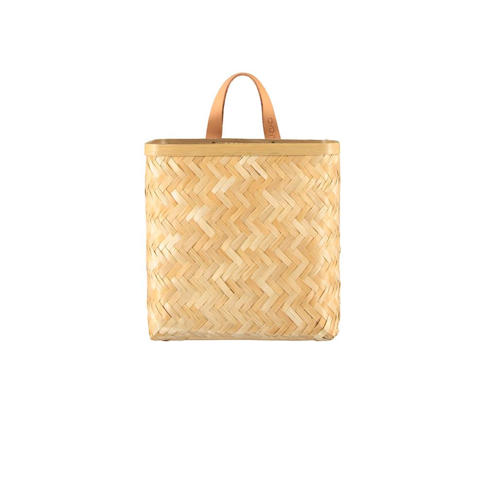 Wall hanging bamboo basket