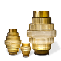 amber colored glass vases