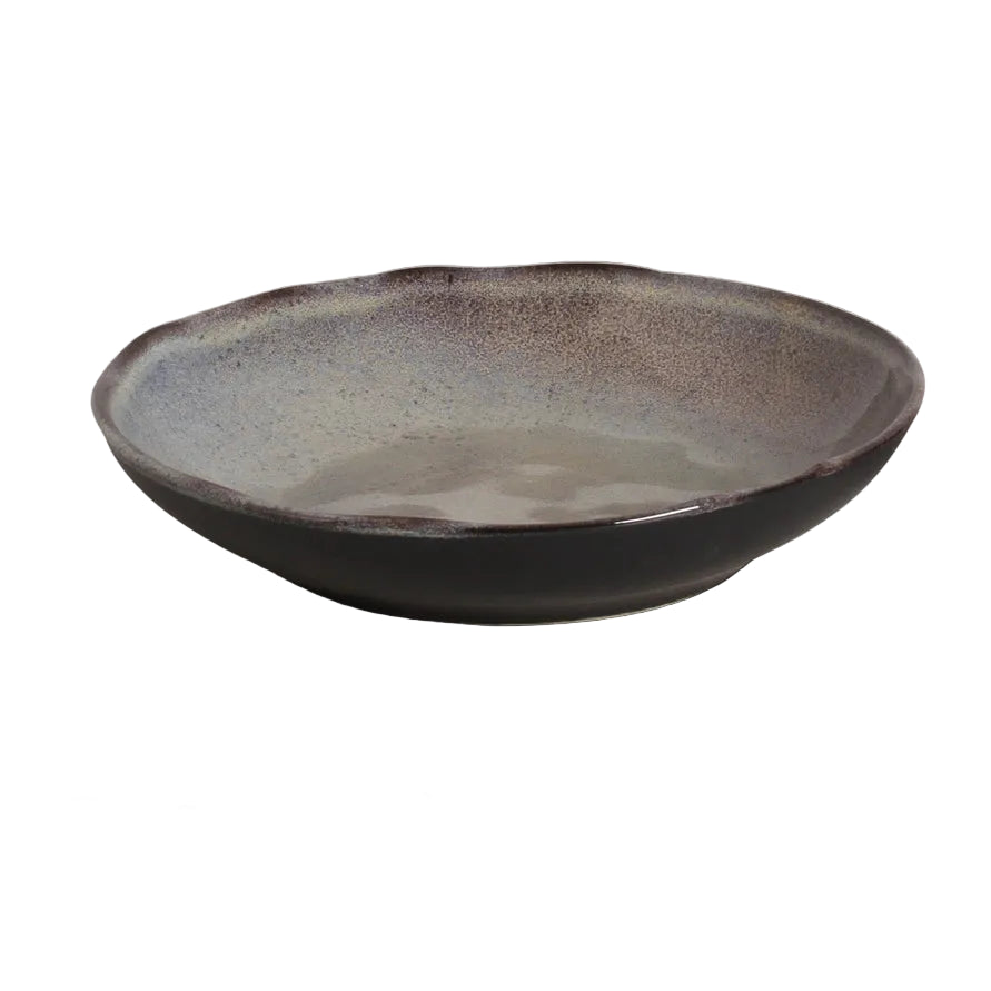 Ceramic bowl with speckled texture on a white background
