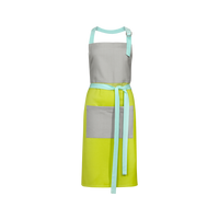 cotton kitchen apron in grey yellow and light blue colors