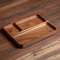 3 compartment wooden tray