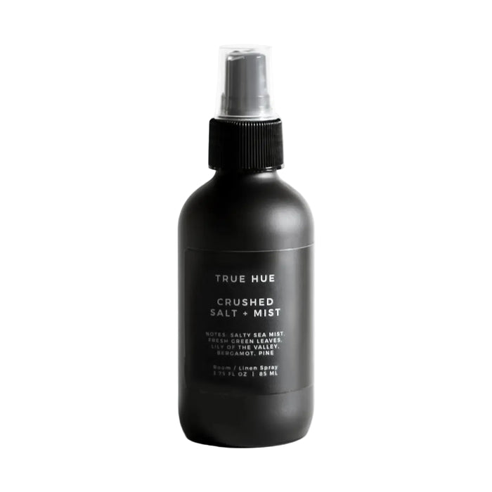Black spray bottle labeled 'True Hue' on a white background